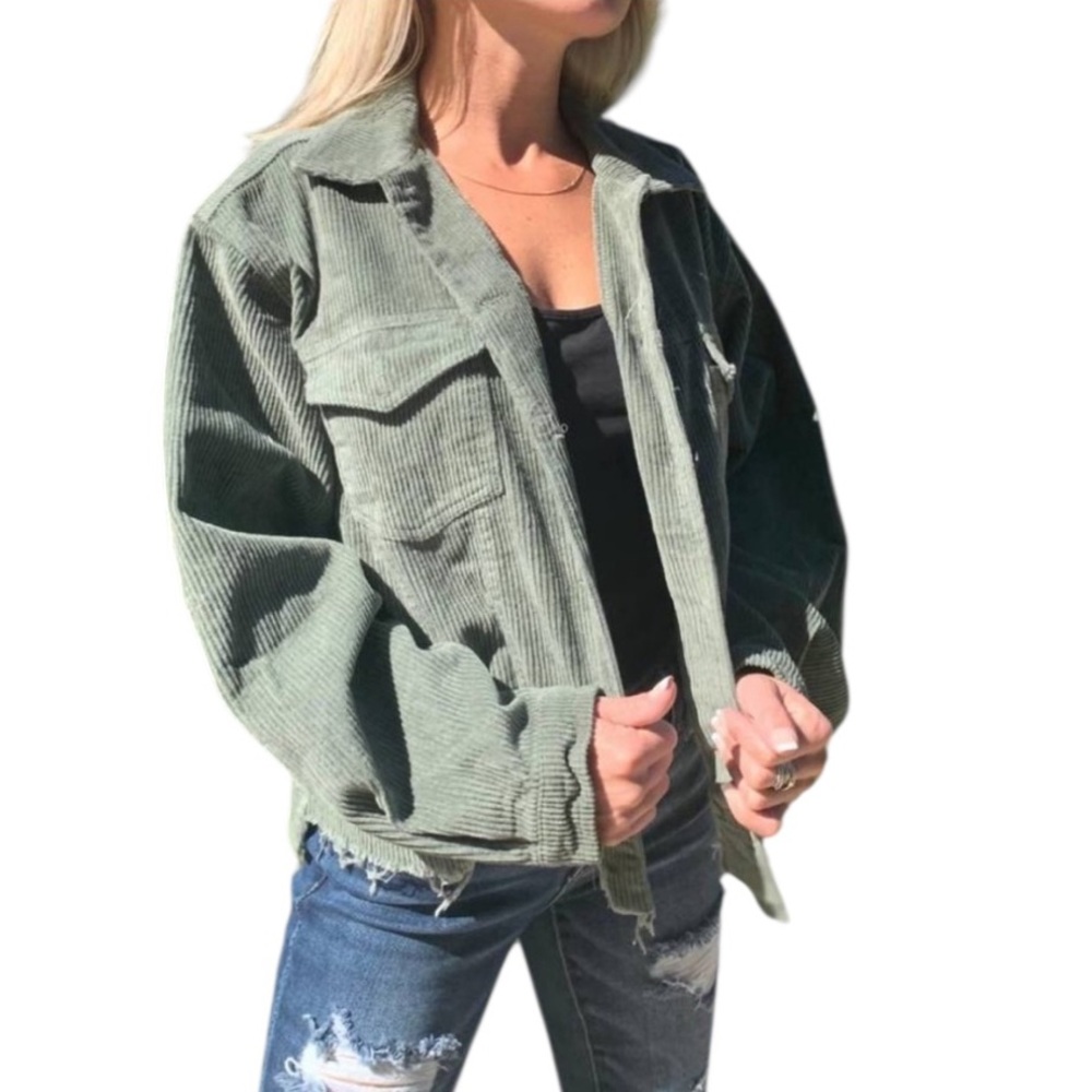 POL Olive Green Goblincore Corduroy Jacket M